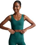 Teal Sea Heather $|& Beyond Yoga Spacedye Good Day Long Line Bra - VOF Detail