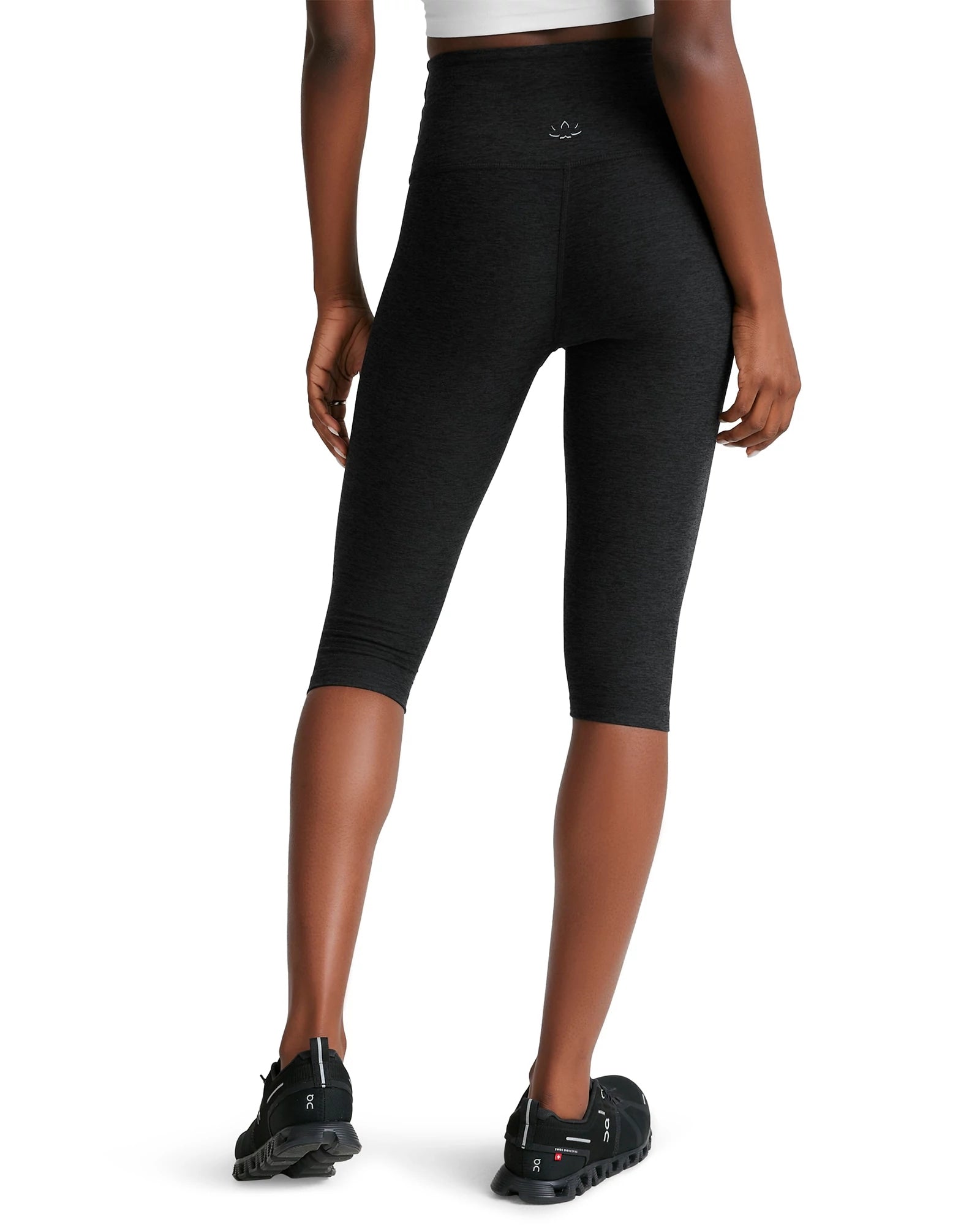 Darkest Night $|& Beyond Yoga Spacedye Walk and Talk Highwaisted Capri Legging - Hanger Side