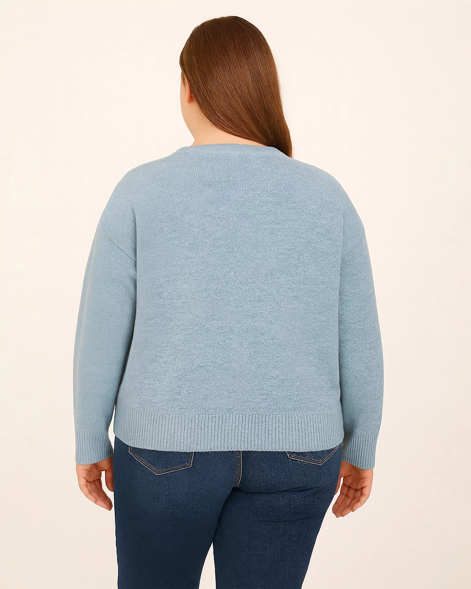 Blue $|& Dreamers Crewneck Snowflake Sweater - Hanger Side