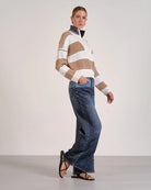 Camel $|& Elan 1/4 Zip Colorblock Pullover - Hanger Front
