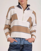 Camel $|& Elan 1/4 Zip Colorblock Pullover - Hanger Back