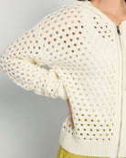 Off White $|& Elan Full Zip Sweater Cardigan - SOF Full Front