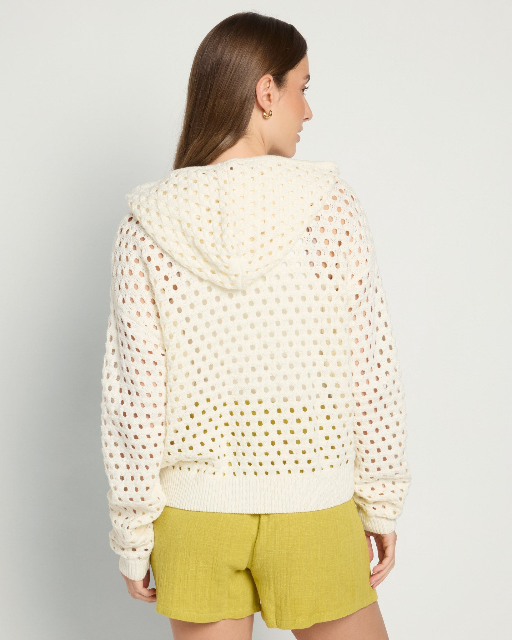 Off White $|& Elan Full Zip Sweater Cardigan - SOF Back