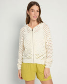 Off White $|& Elan Full Zip Sweater Cardigan - SOF Front