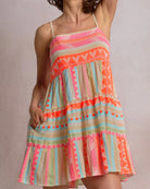 Neon Aztec $|& Elan Printed Swing Mini Dress - Hanger Back