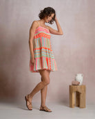 Neon Aztec $|& Elan Printed Swing Mini Dress - Hanger Front