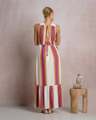 Natural Pink $|& Elan Open Back Halter Maxi Dress - SOF Front