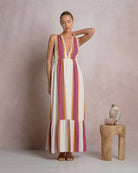 Natural Pink $|& Elan Open Back Halter Maxi Dress