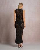 Black $|& Elan Open Weave Cover Up Dress - Hanger Side