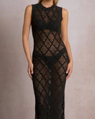 Black $|& Elan Open Weave Cover Up Dress - Hanger Back