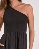 Black $|& Elan One Shoulder Maxi Dress - Hanger Back