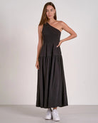 Black $|& Elan One Shoulder Maxi Dress - VOF Detail