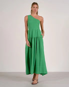Kelly Green $|& Elan One Shoulder Maxi Dress - VOF Detail