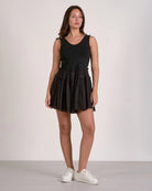 Black $|& Elan Mixed Media Mini Dress - VOF Detail