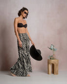 Black Zebra $|& Elan Palazzo Pant - Hanger Front