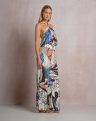 Blue Botanical $|& Elan Palazzo Pant - Hanger Front