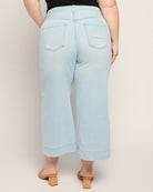Marine Flowers $|& Liverpool Stride Crop Wide Leg with Embroidered Side Seam - SOF Back