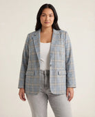 Shadow Blue $|& Liverpool Boyfriend Blazer with Princess Darts - VOF Detail