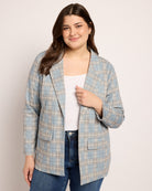 Shadow Blue $|& Liverpool Boyfriend Blazer with Princess Darts - SOF Front