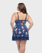 Blue Floral $|& Oh La La Cheri Rosalie Babydoll - Hanger Side