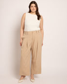 Cappuccino $|& Liverpool High Rise Pleated Wide Leg Trouser - UGC On Fig