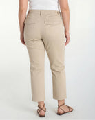 Safari Sand $|& Liverpool Utility Crop Straight Leg With Side Waistband - Hanger Side