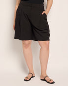 Black $|& Liverpool High Rise Trouser Bermuda Short - SOF Front