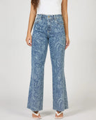 Avalon $|& Dear John Fiona High Rise Printed Wide Leg Jeans - VOF Detail