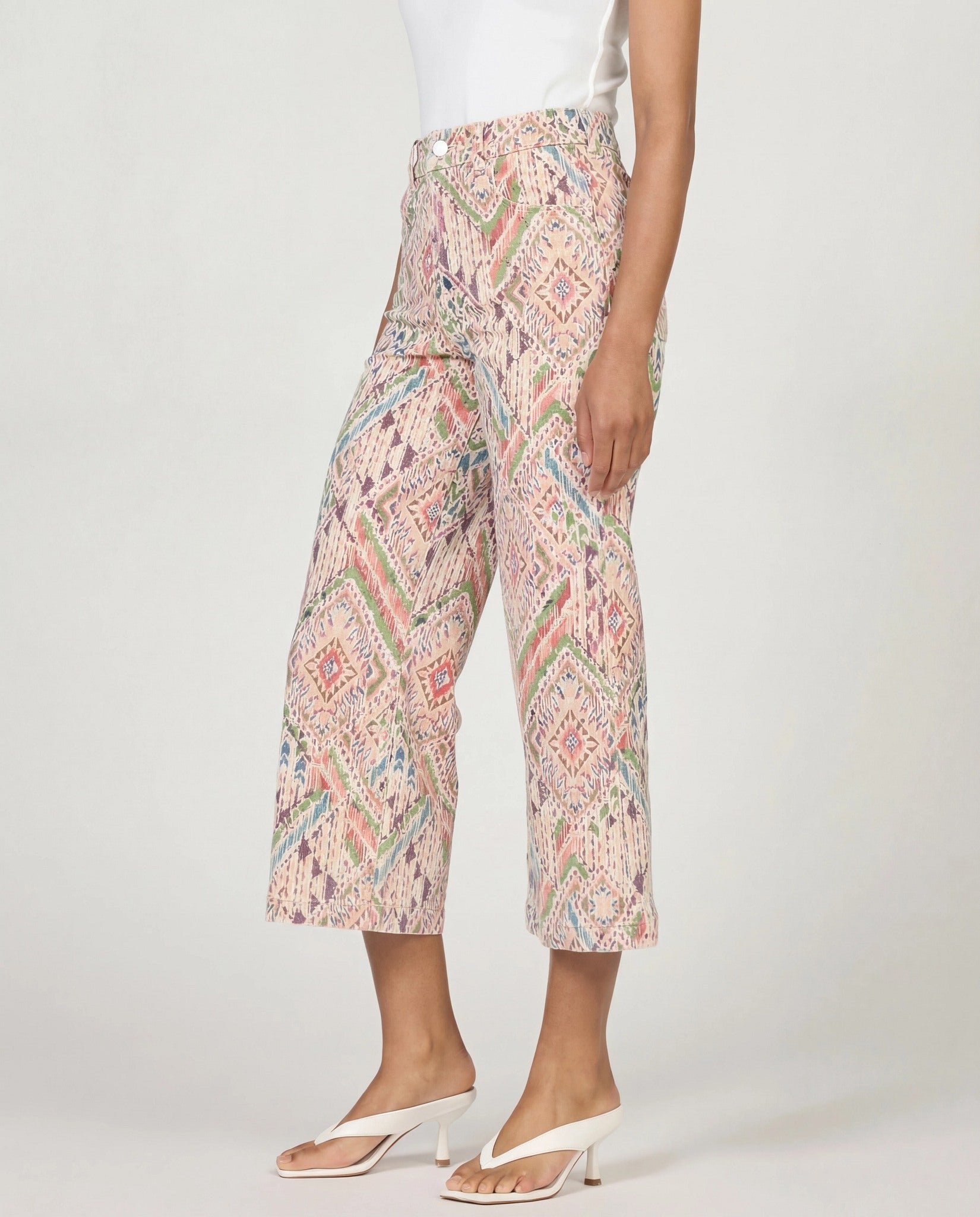 Tropical Ikat $|& Dear John Audrey Super High Rise Wide Leg Jeans - Hanger Front