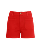 Firetruck Red $|& Another Love Carlisle Patch Pocket Short - VOF Detail