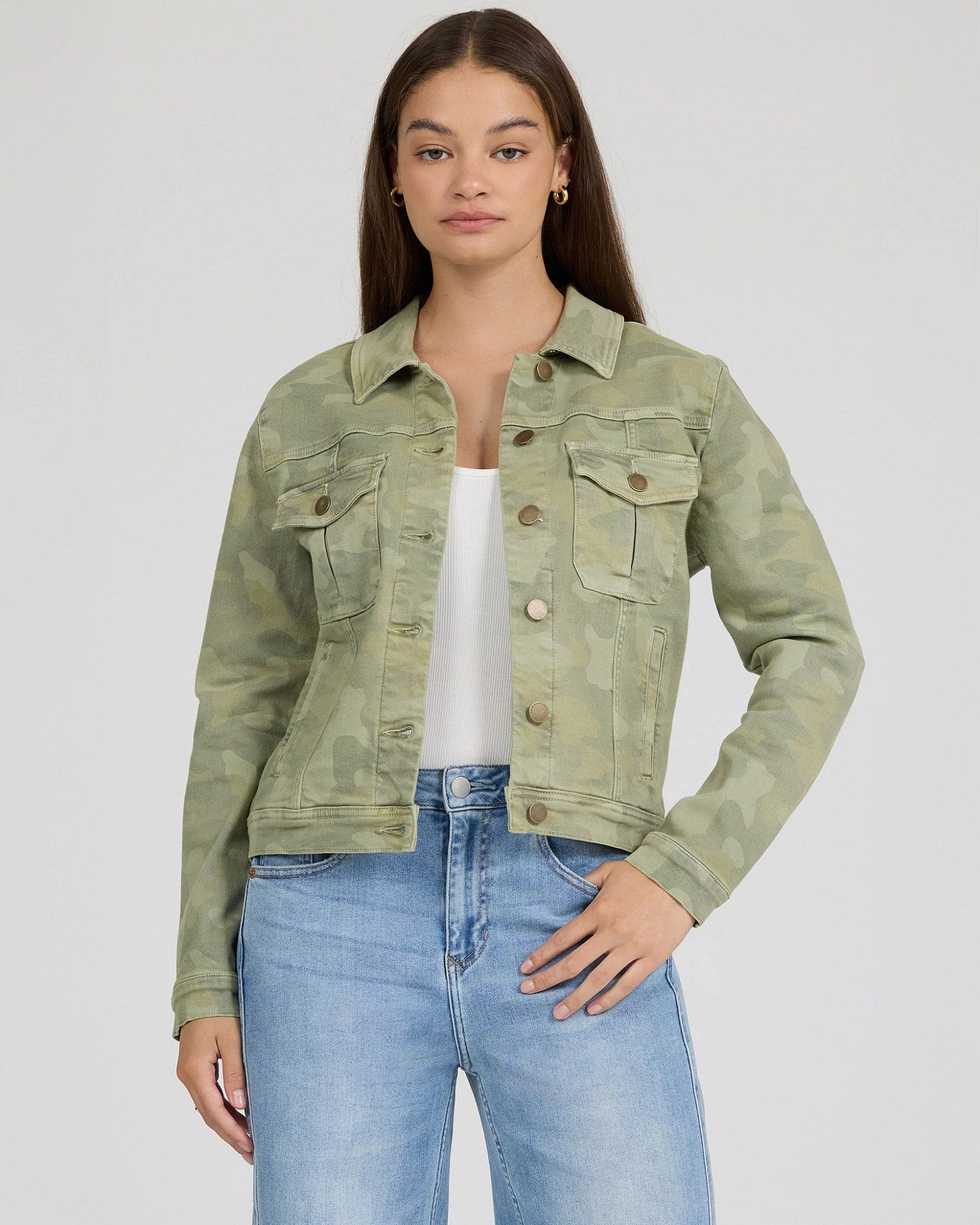Riviera Camo $|& Dear John Ainsley Trucker Jacket - VOF Detail