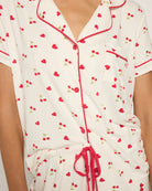 White Cherries N Hearts $|& Tart Intimates/Lemon Tart Ginnie Printed PJ Pant Set - SOF Full Front