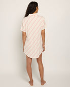 White Heart Stripe $|& Tart Intimates/Lemon Tart Nelly Notch Printed Sleep Shirt - SOF Back