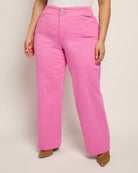 Brilliant Rose $|& Mica Denim High Rise Wide Leg Pants - SOF Front