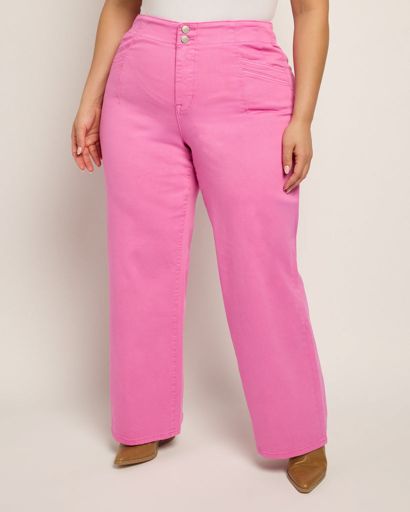 Plus Size High Rise Wide Leg Twill Pants - Soft & Stretchy – Wantable