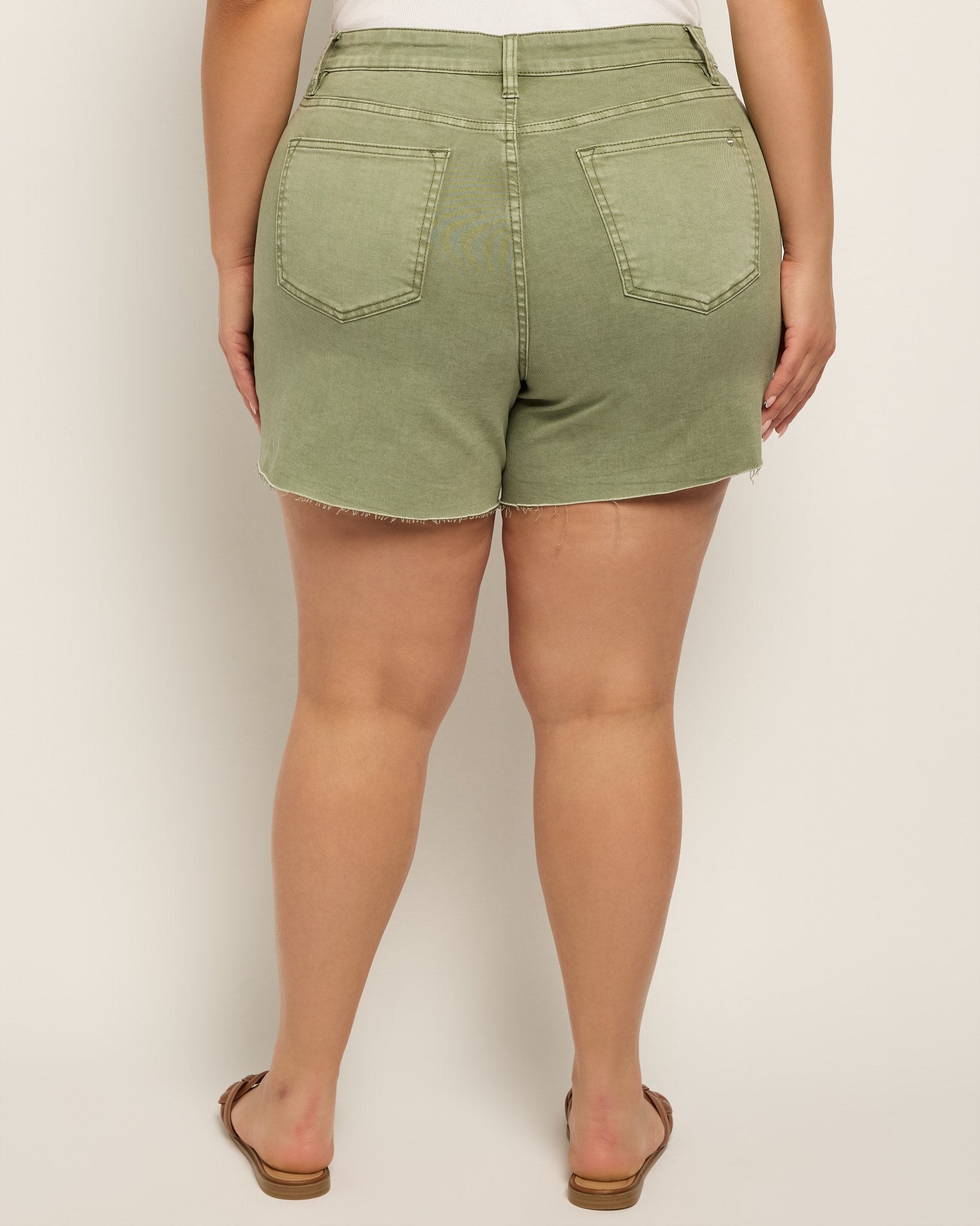Chive Olive $|& Mica Denim High Rise Vintage Shorts - SOF Back