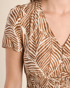Camel Mathilde $|& Molly Bracken Printed Short Sleeve Maxi Dress - Hanger Back