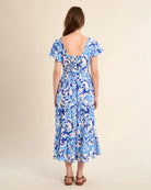 Blue Alizee $|& Molly Bracken Printed Short Sleeve Wrap Dress - Hanger Side