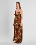 Khaki Moana $|& Molly Bracken Printed Maxi Dress - Hanger Front