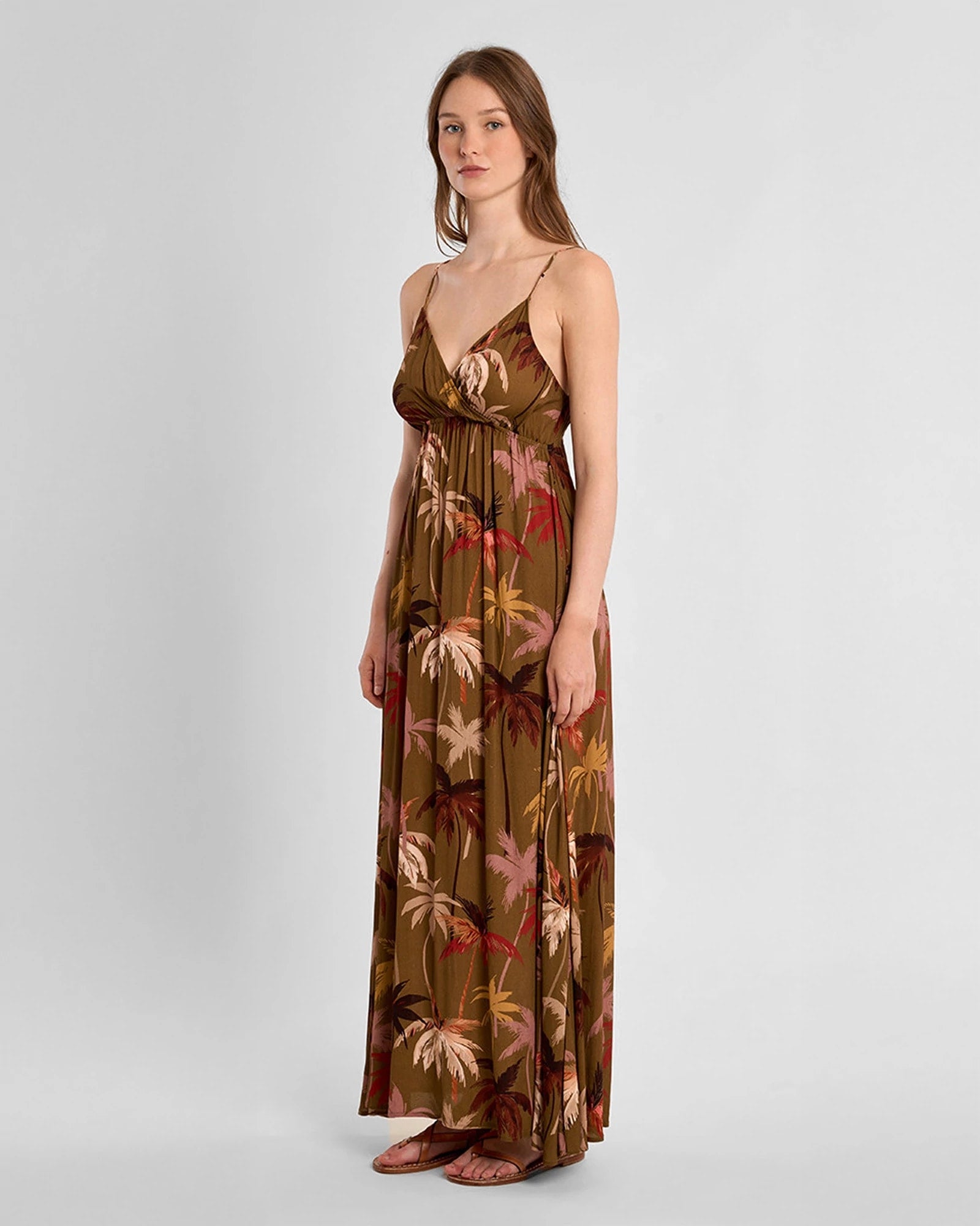 Khaki Moana $|& Molly Bracken Printed Maxi Dress - Hanger Front