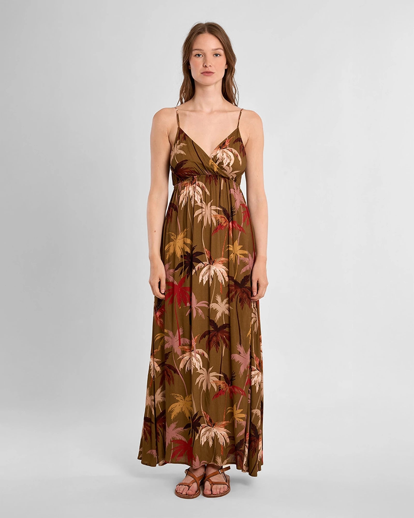 Khaki Moana $|& Molly Bracken Printed Maxi Dress - VOF Detail