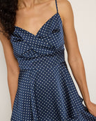 Navy White $|& Skies Are Blue Polka Dot Tiered Dress - SOF Side
