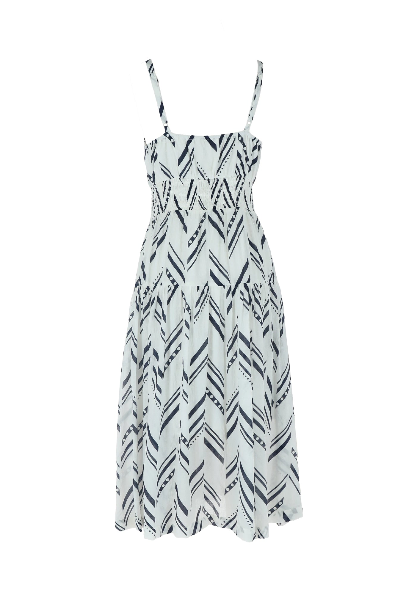 White Navy $|& Skies Are Blue Print Midi Dress - Hanger Side