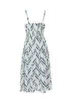 White-Navy $|& Skies Are Blue Print Midi Dress - Hanger Side