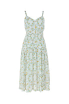 Yellow Green $|& Skies Are Blue Print Midi Dress - VOF Detail
