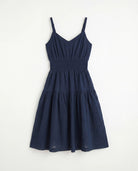 Navy $|& Skies Are Blue Solid Knee Length Dress - VOF Detail
