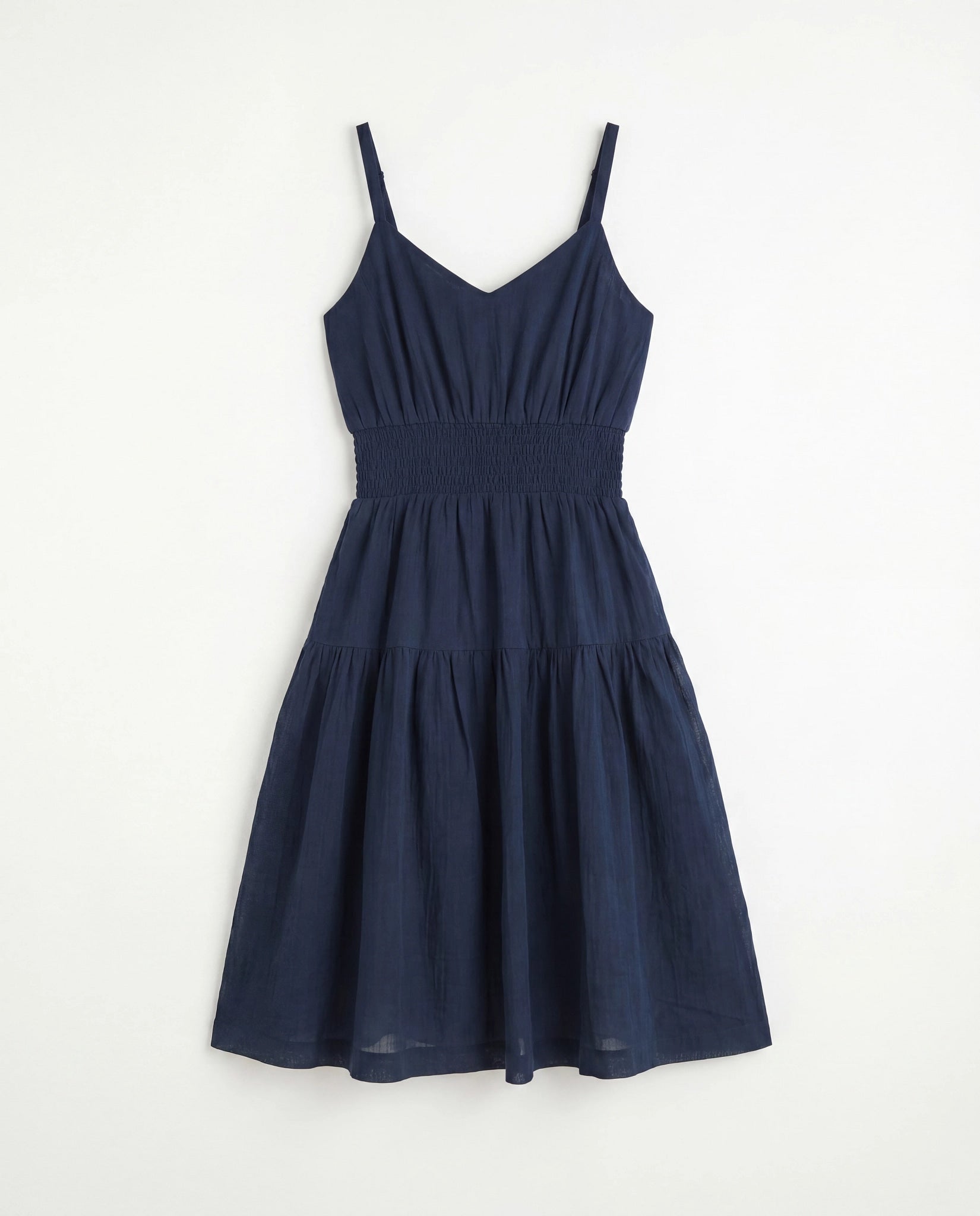 Navy $|& Skies Are Blue Solid Knee Length Dress - VOF Detail