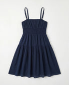 Navy $|& Skies Are Blue Solid Knee Length Dress - Hanger Side