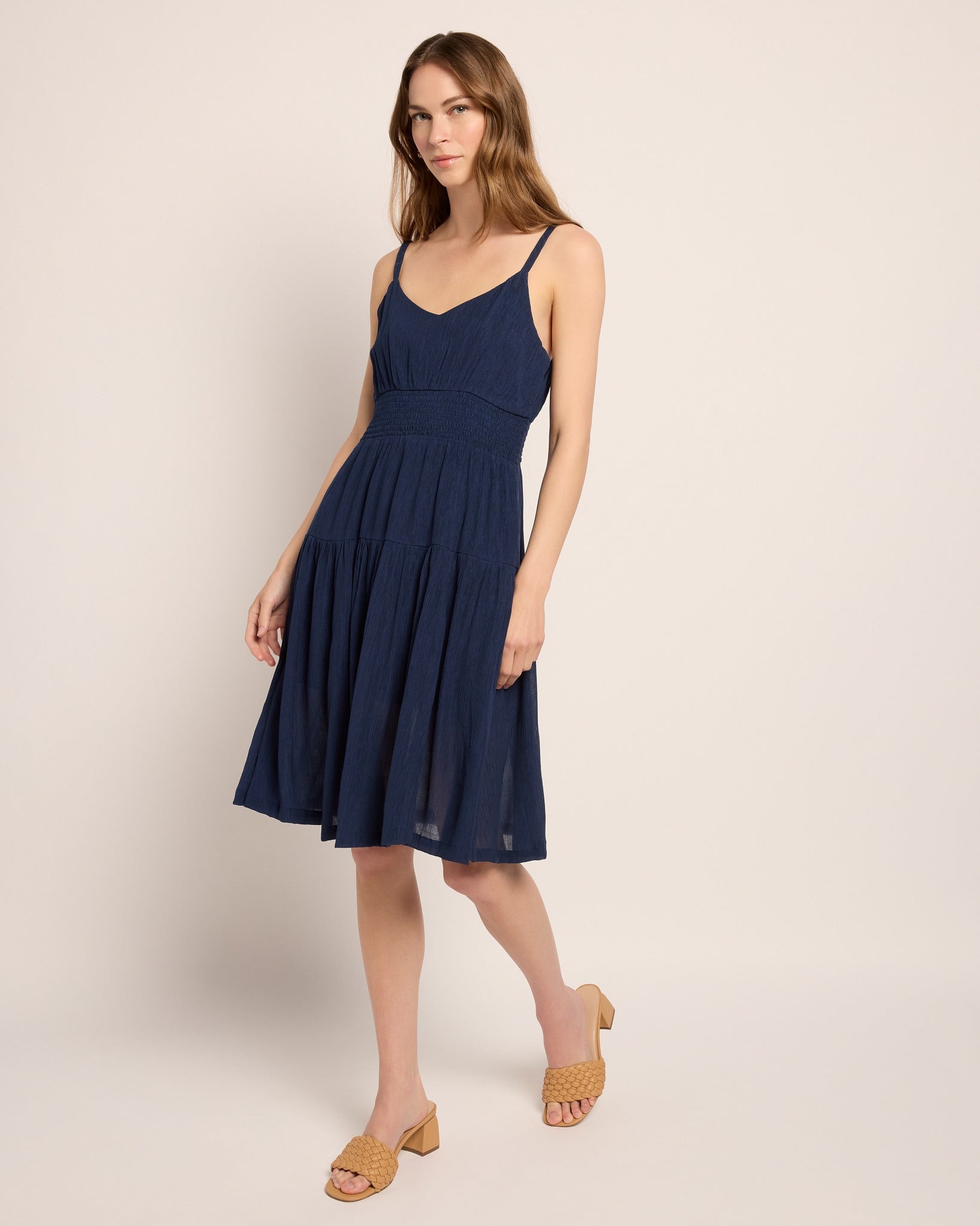 Solid Knee Length Dress