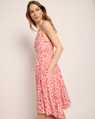 White Red $|& Skies Are Blue Print Knee Length Dress - SOF Full Front